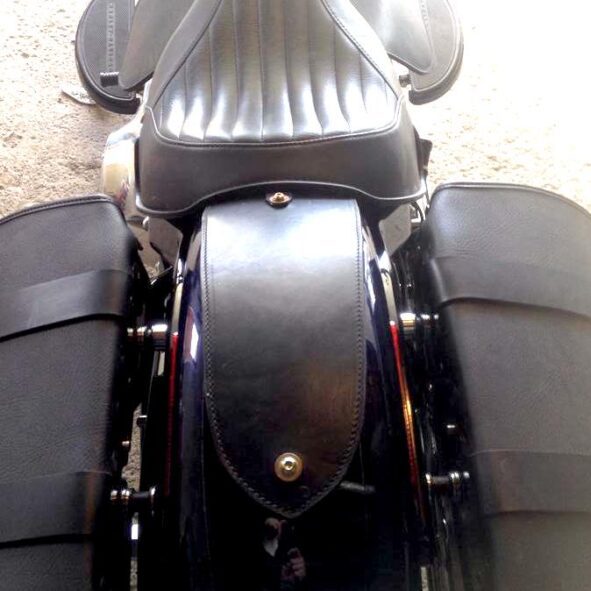 A close up of the back end of a motorcycle.