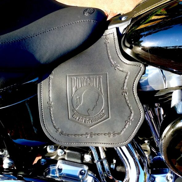 Harley heat shield with POW embossing