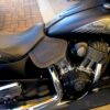A close up of the engine on a motorcycle