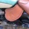 A close up of the seat on a motorcycle