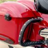 A close up of the side panel on a motorcycle