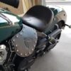 A close up of the back end of a motorcycle.