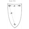 A drawing of the front of a shield.