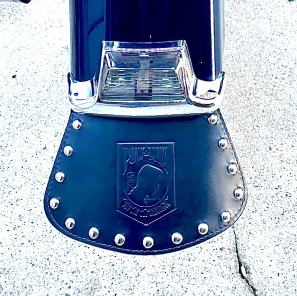 A close up of the top part of a motorcycle.