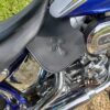 A close up of the seat on a motorcycle