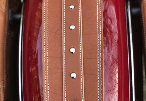Indian Fender Bib with studs, tan