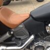 A close up of the seat on a motorcycle