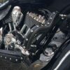 A close up of the engine on a motorcycle