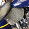 A close up of the seat on a motorcycle