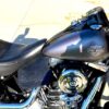 A close up of the seat on a motorcycle.
