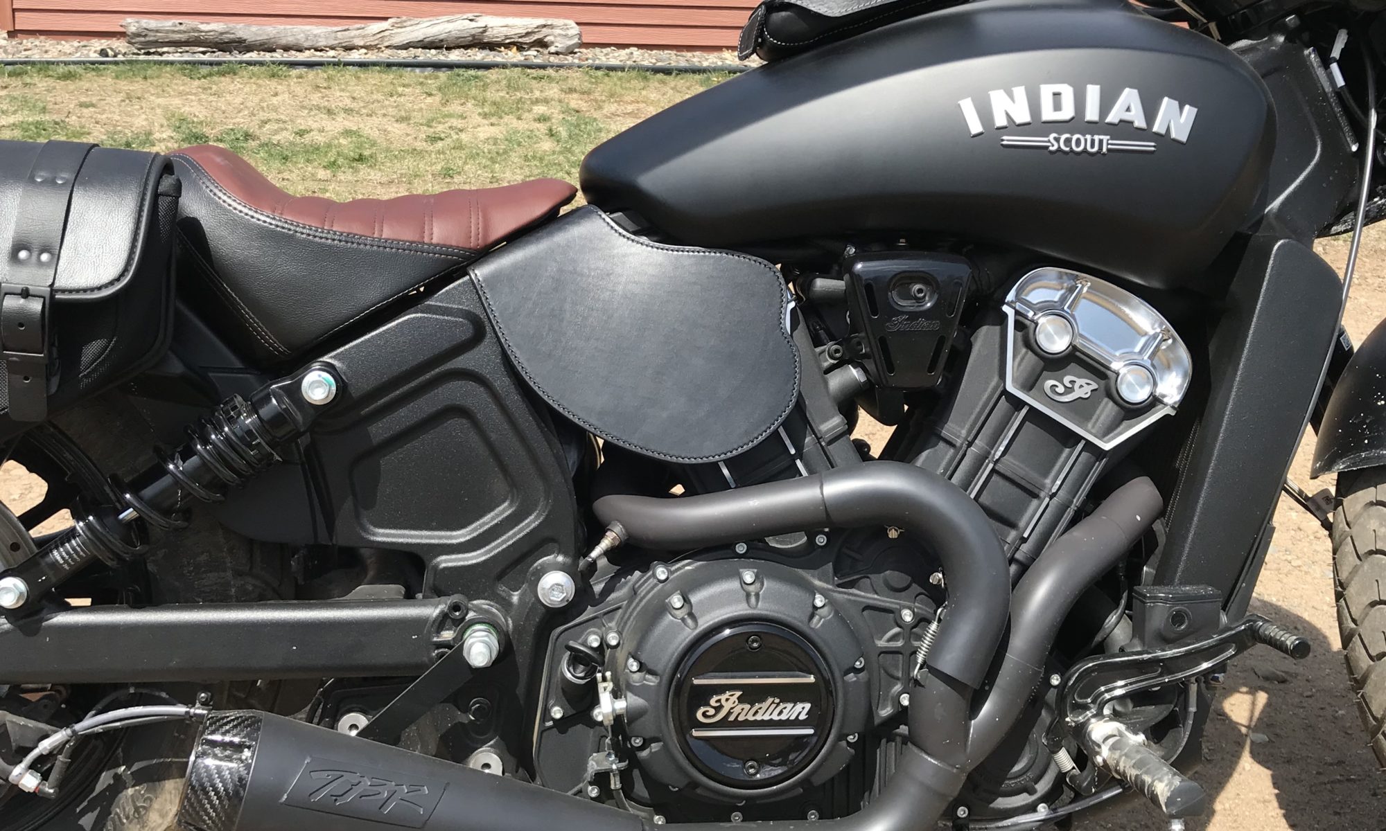 Indian Scout with black heat shield plain