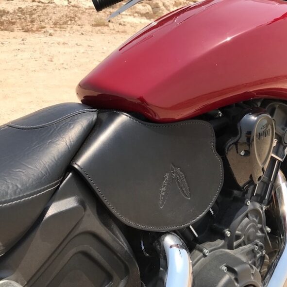 Indian Scout heat shield with feather embossing