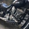 A close up of the engine on a motorcycle
