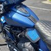 A close up of the seat on a motorcycle