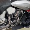 A close up of the engine on a motorcycle
