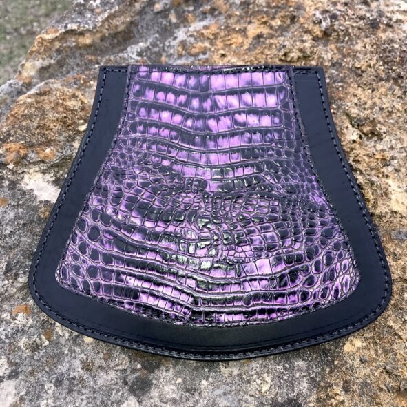 Mud Flap with purple alligator embossed leather - Captain Itch