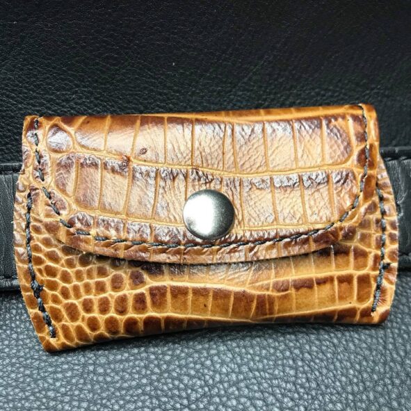 Belt Pouch with alligator embossed leather