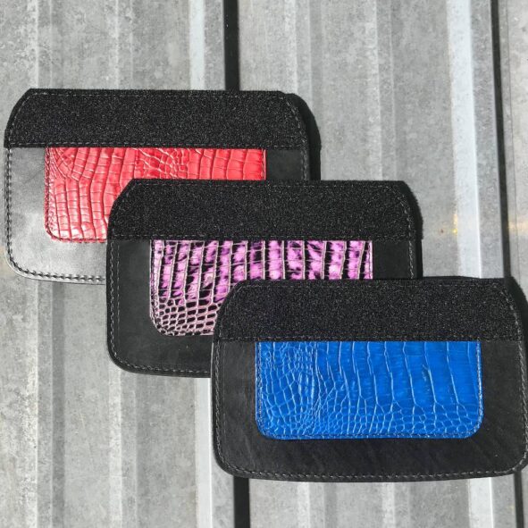 trike mud flaps with alligator embossed leather from Captain Itch