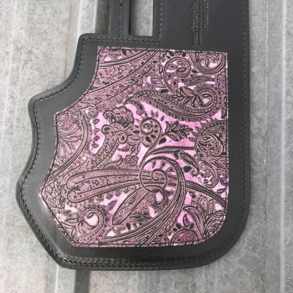 Harley Davidson heat shield with lilac Leather and Lace overlay from Captain Itch