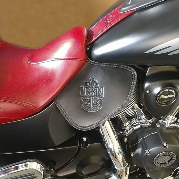 A close up of the seat on a motorcycle