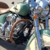 A close up of the front end of a motorcycle.