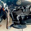A motorcycle that is sitting on the ground.