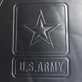 U.S. Army embossing on a black background