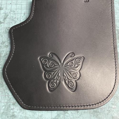 butterfly embossed heat shield for Harley Davidson motorcycles