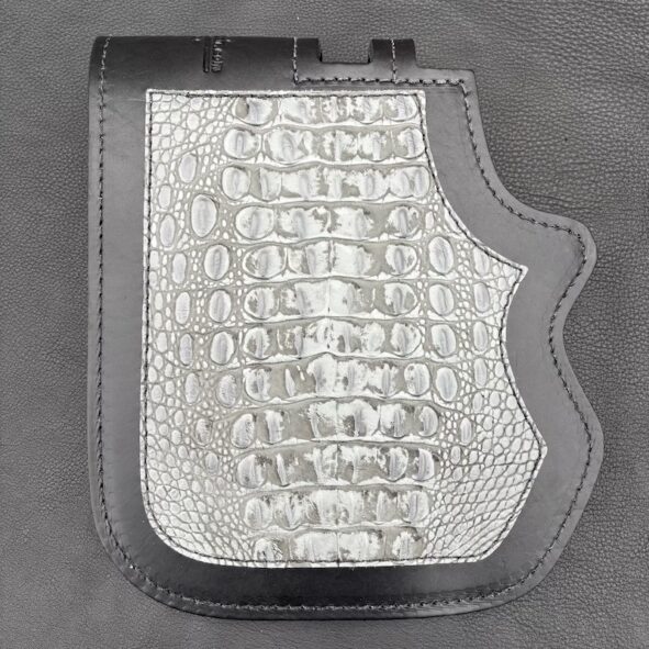 Harley Davidson Heat Shield with Billiard Gray embossed Leather