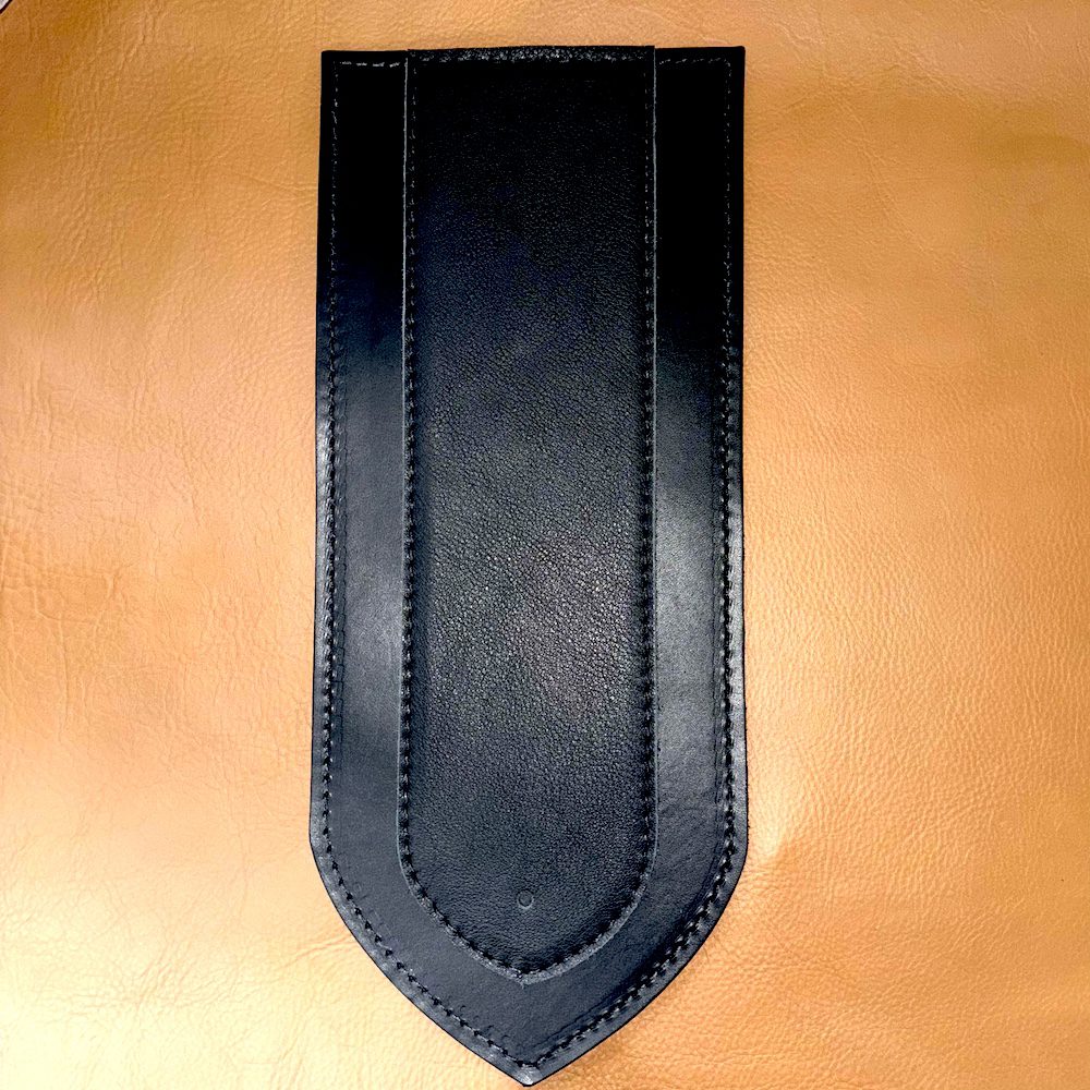 fender bib black chap leather overlay